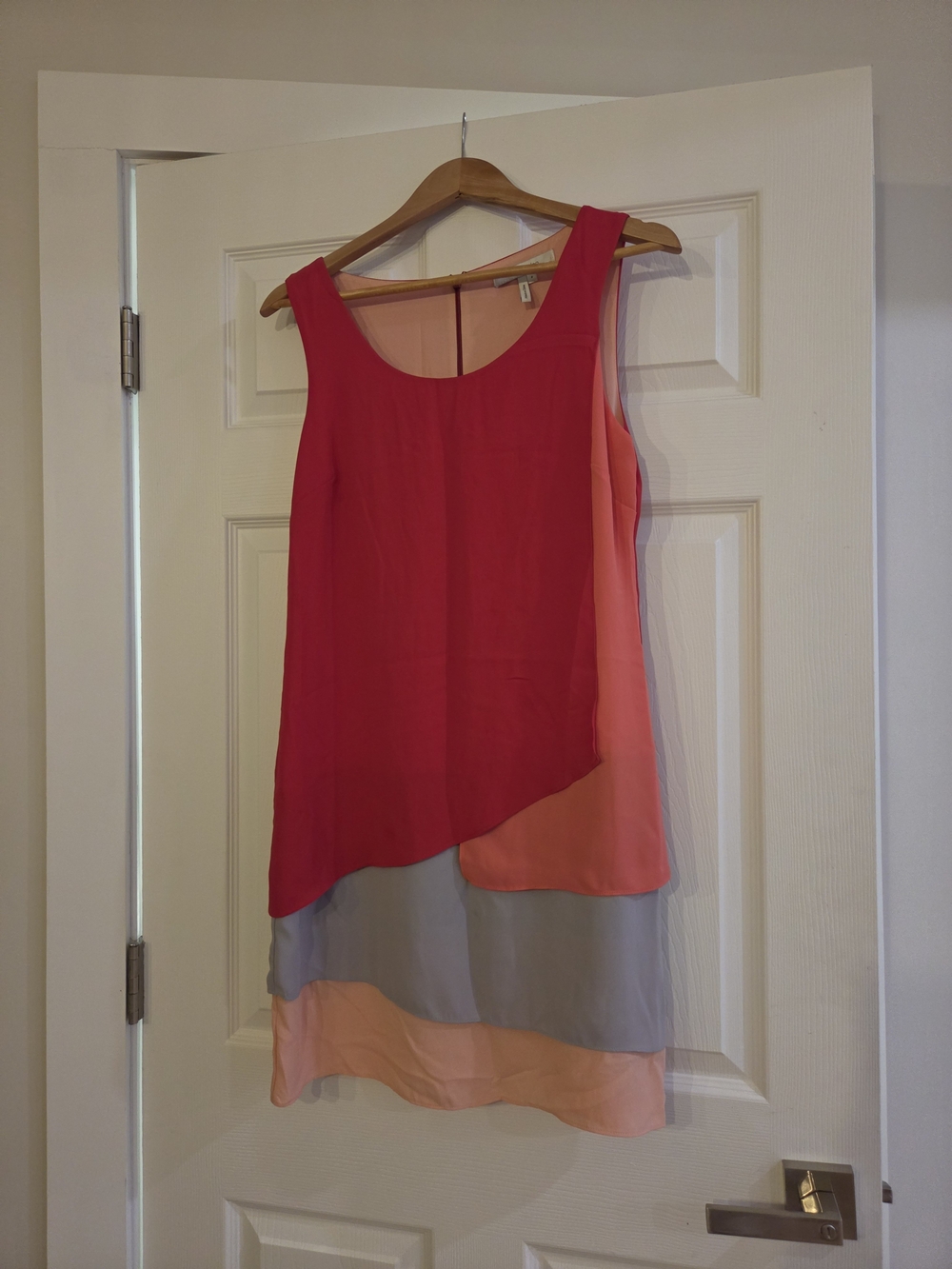 Max & Cleo Pink and Coral Asymmetrical Layered Dress